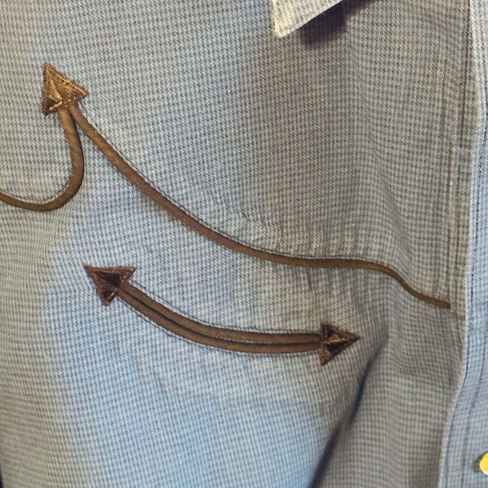 CINCH Classic Cowboy Collection Men’s XL Blue Western Shirt Arrow Embroidered - Picture 3 of 10